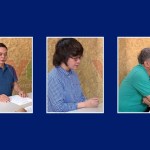 Ông Đào Bá Đoàn, bà Nguyễn Thúy Hằng, và ông Nguyễn Văn Yên tại cơ quan điều tra. Ảnh: VTV.
