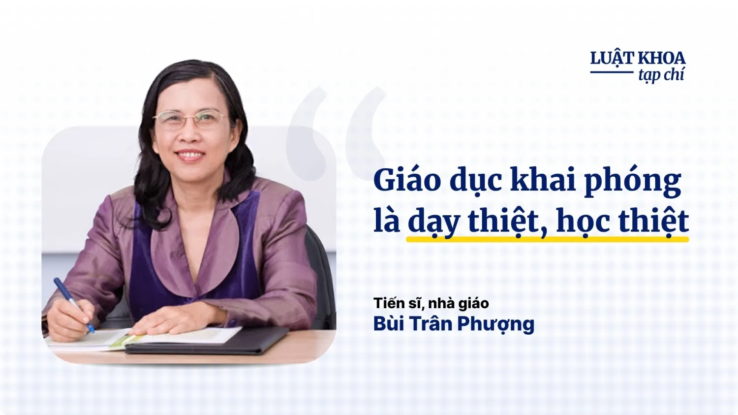 Tiến sĩ, nhà giáo Bùi Trân Phượng. Nguồn ảnh: Đại học Hoa Sen. Đồ họa: Thương Lê/Luật Khoa.