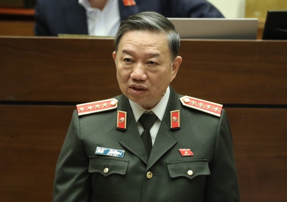 Bộ trưởng Bộ C&ocirc;ng an T&ocirc; L&acirc;m. Nguồn ảnh: Trung t&acirc;m b&aacute;o ch&iacute; Quốc hội.